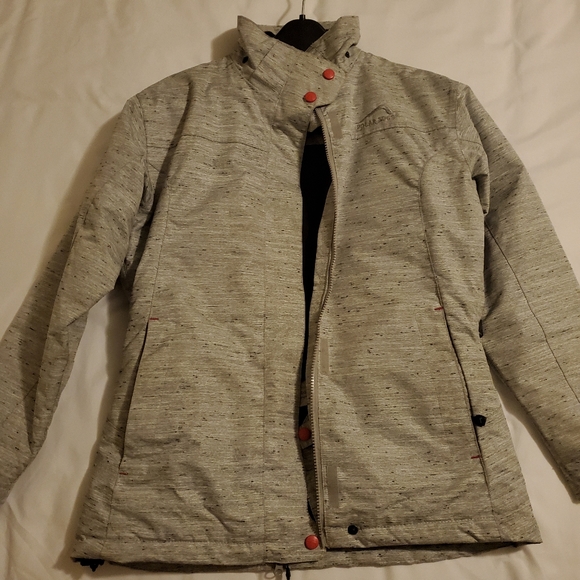 Heather grey & pink Polar Edge ski jacket - Picture 1 of 7